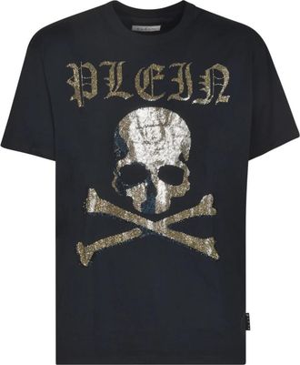 Philipp Plein Blauw T-shirt - Heren - T-shirts - Blauw - L - Katoen - Tops