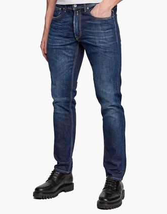 Replay Mens Replay jeans Willbi Regular Slim RINSE Dark Blue - Size: 32/32