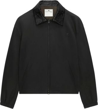 Courr&egrave;ges Jassen, Dames, Zwart, S, Katoen, Bomberjack met vinylkraag