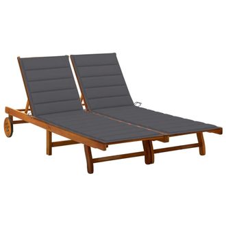 vidaXL Vidaxl - Tumbona De Jard&iacute;n 2 Personas Y Cojines Madera Maciza De Acacia
