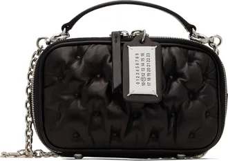 バッグチャーム Maison Margiela [Maison Margiela] Women's Stitch Leather Com Maison Margiela four-stitch Leather wallet-on-chain | Black