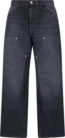 Carhartt Work in Progress Black OG Double Knee Organic Cotton Denim Wide-Leg Pants