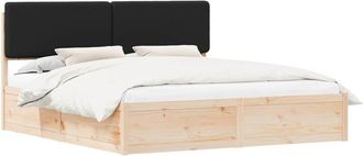 vidaXL Estructura De Cama Con Cabecera Tapizada Negro 200 X 200 Cm Vidaxl