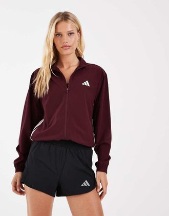 adidas adidas Performance - Train Essentials - Giacca di rappresentanza bordeaux e bianca con 3 strisce-Rosso