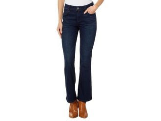 Kut from the Kloth Petite Natalie Mid Rise Flare Womens Jeans Leading : 14 30, Cotton/Denim/Polyester