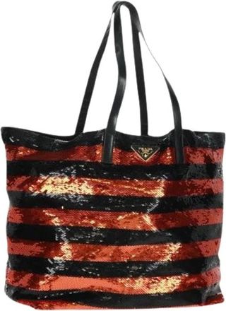 Prada Pre-owned Tote Bags, female, Multicolor, Size: ONE SIZE Pre-owned Nylon Tote Bag