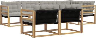vidaXL Conjunto De Sof&aacute;s De Exterior 7 Uds. Blanco Y Gris Claro Vidaxl