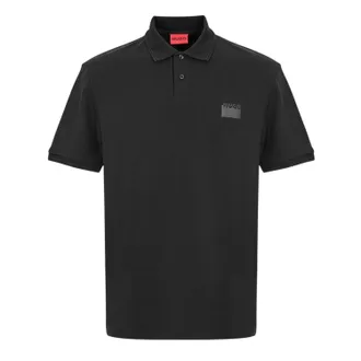 HUGO BOSS Hugo Heren Poloshirt met Kraag en Korte Mouwen (Zwart)