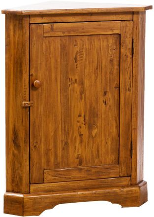 Biscottini International Rinconera De Estilo Country De Madera Maciza De Tilo Acabado Con Efecto Nogal 50x50x92 Cm