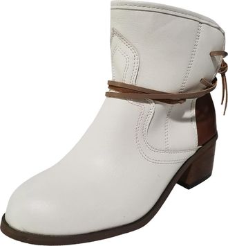 Generic Boots Fashion Round Womens Toe Winter Squared Heel Womens Boots Heeled Tall Boots Women (White, 5)