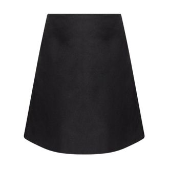 Alexander McQueen Uitlopende Midi Rok - Dames - Midirokken - Zwart - M - Polyester - Rokken