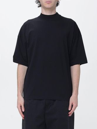 Jil Sander T-shirt in cotone con collo a lupetto e spalle scese