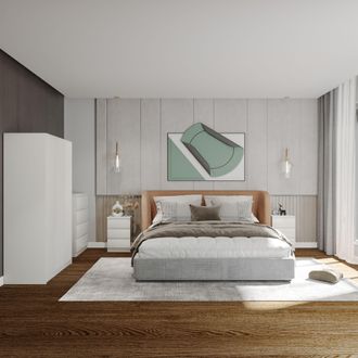 Seconique Malvern 3 Door Wardrobe Bedroom Set in White