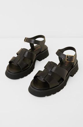 Charlotte Stone Henny Platform Cage Sandal in Black at Nordstrom, Size 10