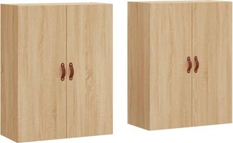 vidaXL Armario De Pared 2 Unidades Roble Sonoma 69,5x34x90 Cm Vidaxl