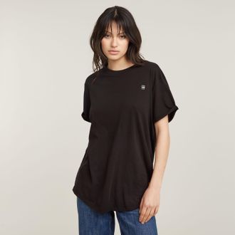 G-Star T-Shirt G-STAR Lash fem loose, Damen, Gr. XS, schwarz (dk schwarz), Jersey, Obermaterial: 100% Baumwolle, unifarben, loose fit, Rundhals, mit Umschlag