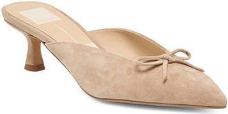 Dolce Vita Cleo Pointed Toe Kitten Heel Mule in Camel Suede at Nordstrom, Size 6.5