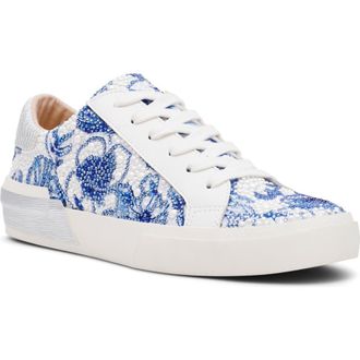 Betsey Johnson Damon Sneaker in White/Blue Floral at Nordstrom, Size 5.5