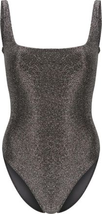 Form and Fold Square Neck Glitter Swimsuit - Womens - Spandex/Elastane/Nylon/Metallic Fibre