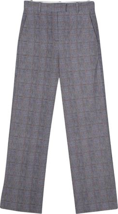 Circolo 1901 Plaid Wide-Leg Broek - Dames - Wijde Broeken - Blauw - L - Katoen - Broeken