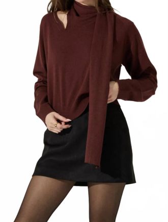 Astr Silvana Sweater In Wine Brown