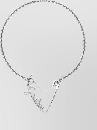 Jean Paul Gaultier chain necklace with script pendant design