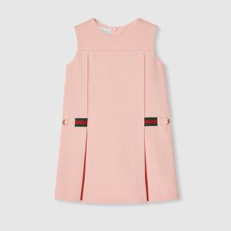 Gucci Kids - Cotton Dress With Web, Pink, Ready-to-wear
