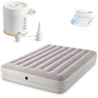 Intex Colch&oacute;n Hinchable 203x152x30 Cm Con Bomba El&eacute;ctrica Intex 64179