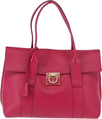 Ferragamo Sookie Satchel Leather Pink Leather Bag (Pre-Owned)