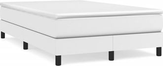 vidaXL Vidaxl - Cama Box Spring Con Colch&oacute;n Cuero Sint&eacute;tico Blanco 120x190 Cm