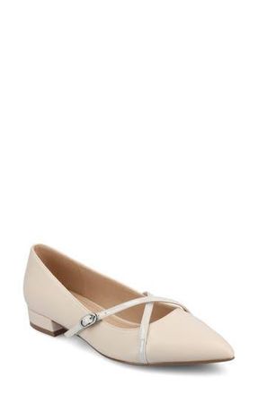Journee Collection Camby Pointed Toe Flat in Bone at Nordstrom Rack, Size 7.5