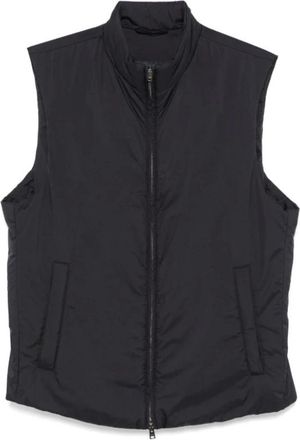 Herno Vests, male, Black, Size: XL Padded Vest Front Zip Pocket
