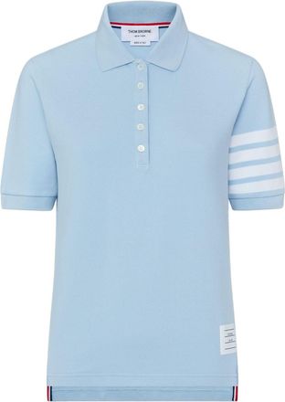 Thom Browne 4-Bar piqu&eacute;-weave polo shirt - women - Cotton - 40 - Blue
