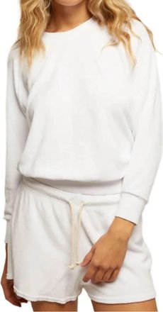 perfectwhitetee Saylor Loop Terry Sweatshirt In White