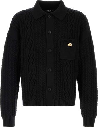 Versace Black Cardigan Wool
