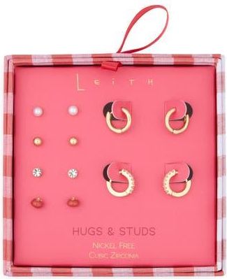 Leith 6-Pack Tomato Assorted Earrings Set in Red Multi- Gold at Nordstrom Rack