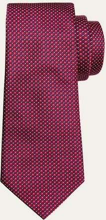 Giorgio Armani Mens Micro-Square Silk Tie