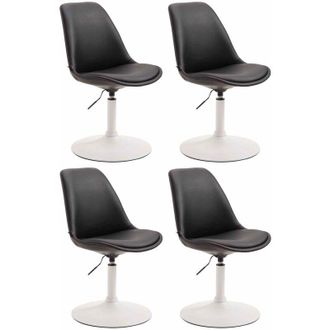 Clp Clp - Set De 4 Sillas Lounge Maverick En Polipiel Negro Blanco