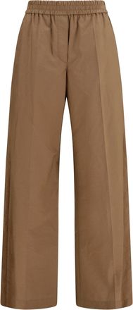 Brunello Cucinelli Womens Trousers With Elasticated Waist, Dune Cotton