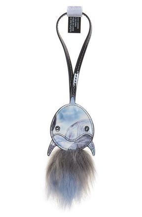 Diesel Dolphin Faux Leather & Faux Fur Bag Charm in Grey at Nordstrom
