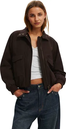 Cotton On Womens Clover Funnel Neck Bomber in American Oak at Nordstrom, Size Large