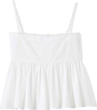 Jacquemus White Square Neck Peplum Top