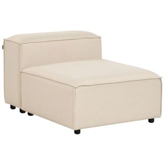 Beliani Sill&oacute;n Modular Moderno Tapizado Secci&oacute;n 1 Plaza Elemento Modular De Sof&aacute; Asiento Patas Negras Tela Beige Ardal
