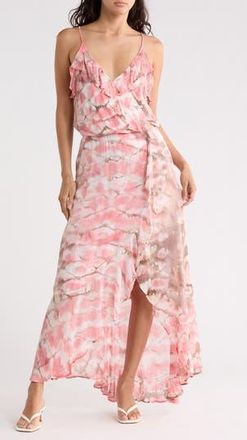 Young Fabulous & Broke Katelyn Surplice V-Neck Dress in Coral Crush Boa Wash at Nordstrom Rack, Size X-Small