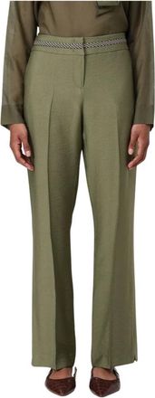 Hanita Broeken, Dames, Groen, M, Straight Leg Pants