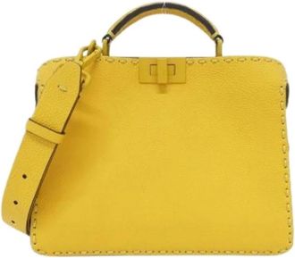 Fendi Pre-owned Vintage Handbag - Dames - Vintage Handtas - Geel - ONE Size - Leer - Vintage
