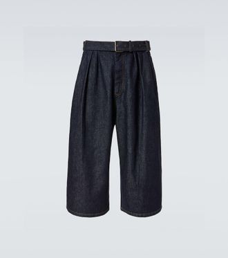 Dries Van Noten Belted denim Bermuda shorts