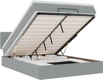 vidaXL Vidaxl - Estructura Cama Otomana Colch&oacute;n Tela Gris Claro 140x200cm