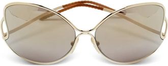 Fendi Occhiali da sole oversize - Oro