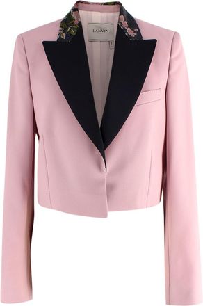 Lanvin Pink Cropped Tuxedo Style Blazer Size XS